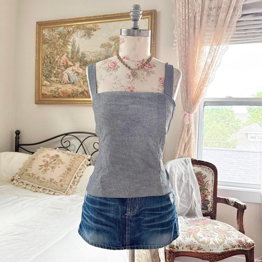 Y2K black white gingham tank top Cupcakes and Cashmere size large